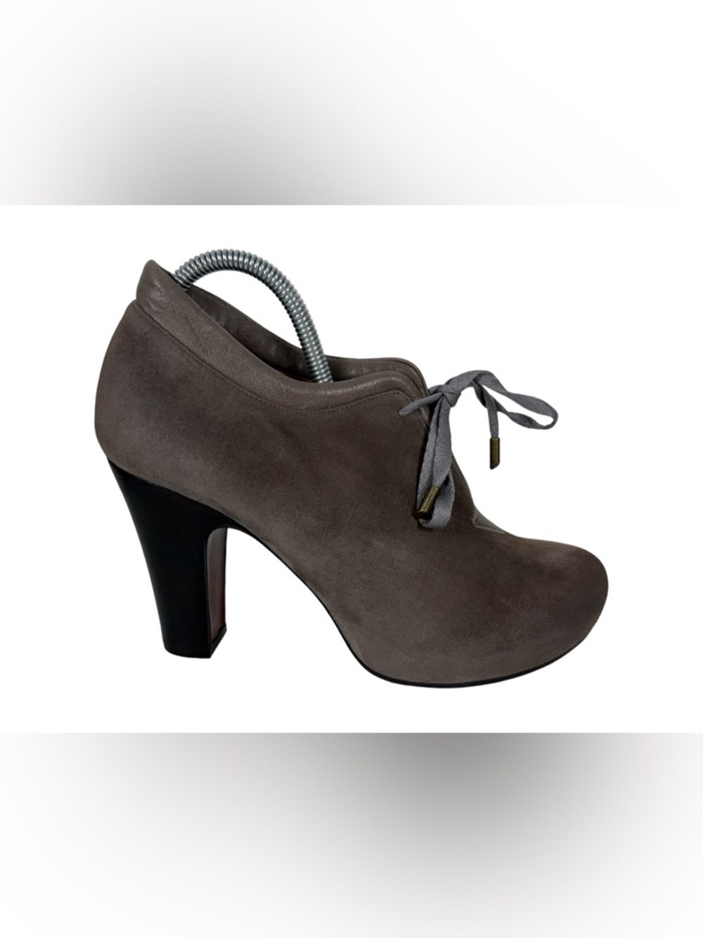 Chie Mihara Womens 40 US 10 Booties Boots Olga Brown Suede Lace Up Heel Casual
